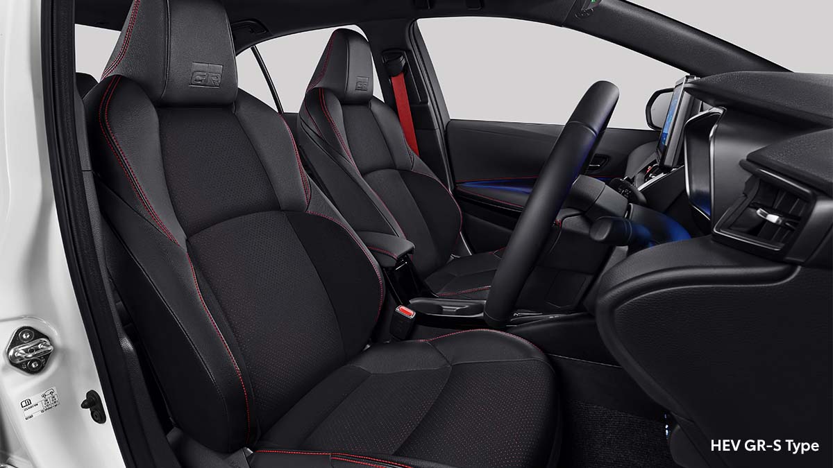 Sporty GR Seat with Red Stitching and Red Seatbelt