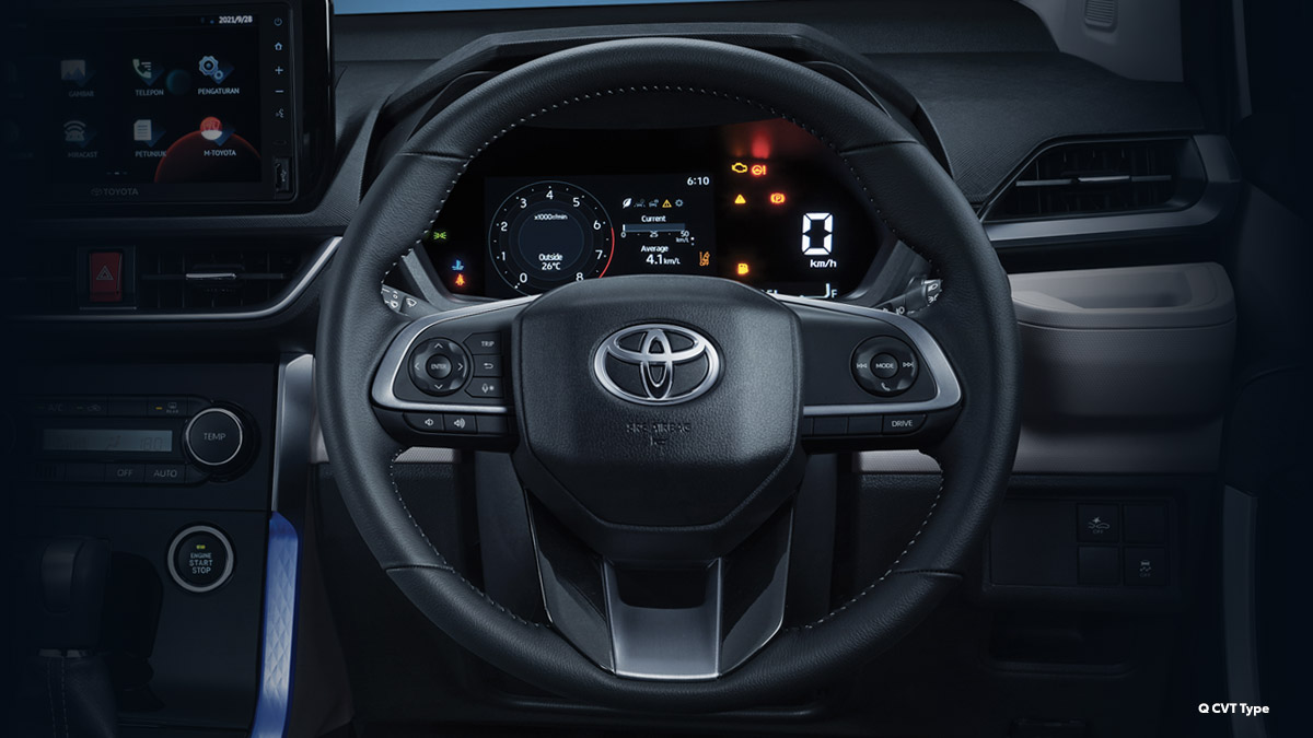 New Leather Tilt and Telescopic Steering with Audio & MID (All Type) & Drive Mode Switch (All Q CVT Type)