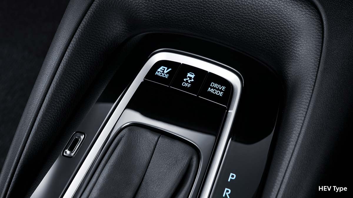 EV Mode (HEV & HEV GR-S Type) & Adaptable Driving Mode (All Type)
