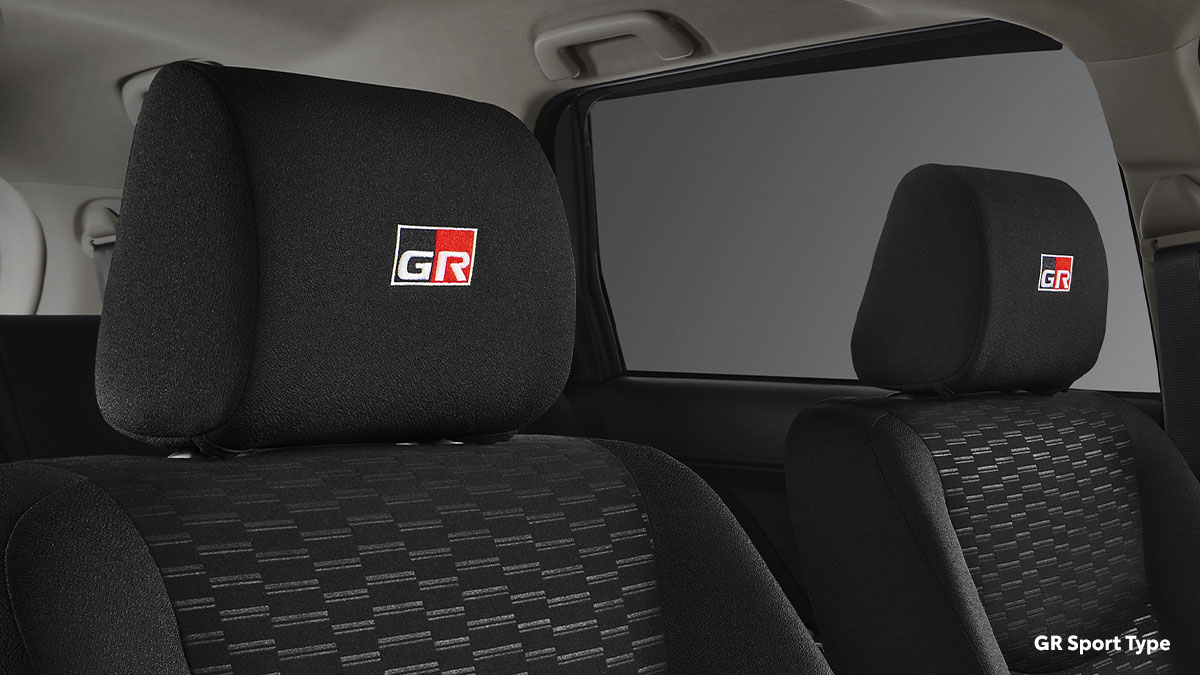 Headrest with GR Logo
