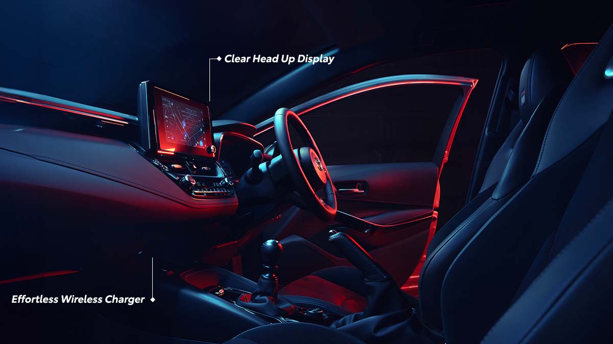 A Stunning Cockpit of Thrills with Clear Head Up Display & Effortless Wireless Charger