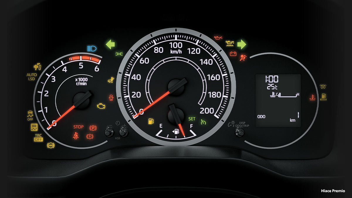 Informative Instrument Panel (Hiace Premio)